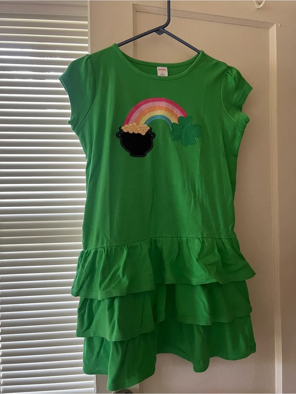 Gymboree Green Rainbow & Shamrock Ruffle Dress